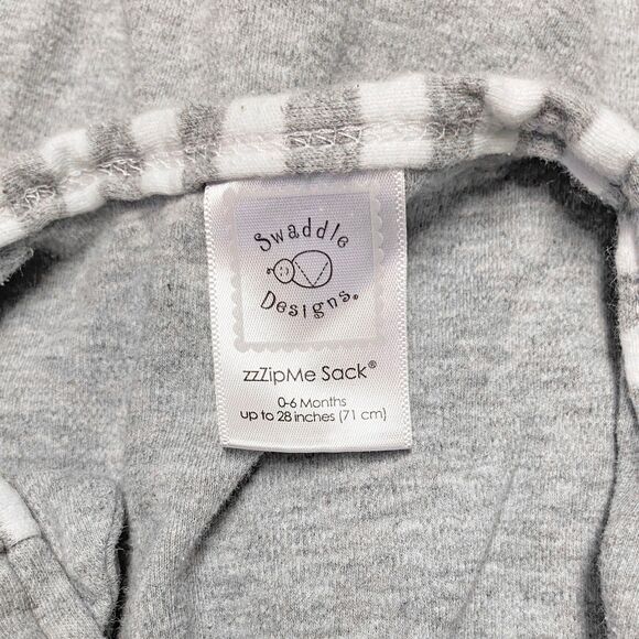 Swaddle Designs zzZipMe Sleep Sack Size S (0-6 Months) Gray Cotton 2-Way Zipper - Picture 4 of 6